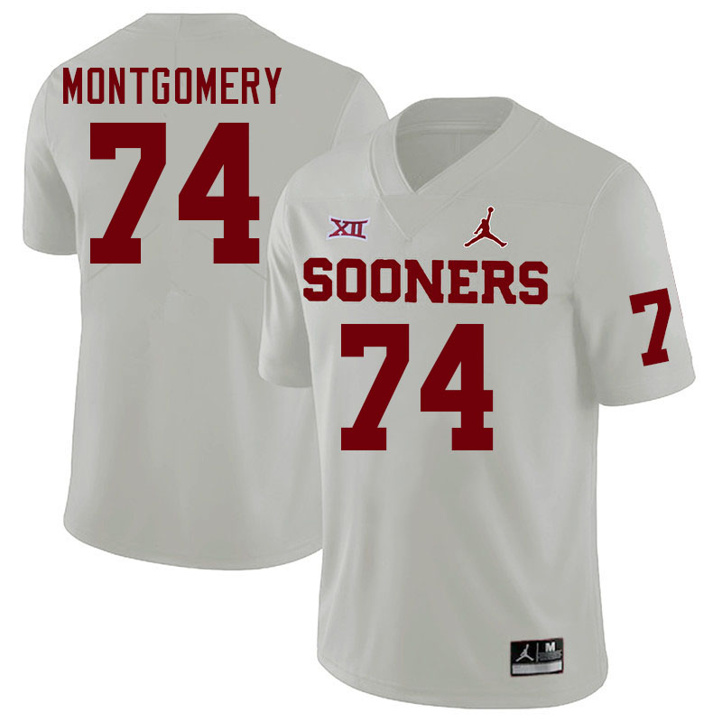 Oklahoma Sooners #74 Cullen Montgomery College Football Jerseys Stitched-White